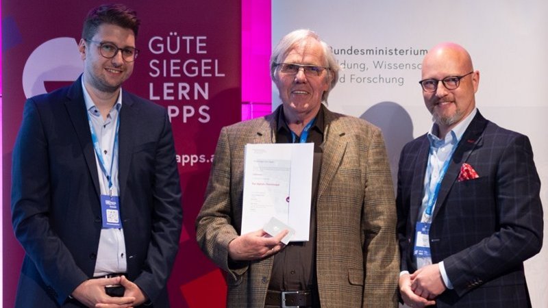 Verleihung des Lern-Apps Gütesiegels an die App Das digitale Chemieregal